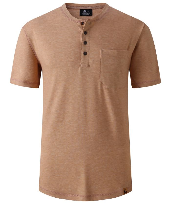 ZITY Men's Slim Fit Button Up Chest Pocket T-Shirt-CUMSS01983