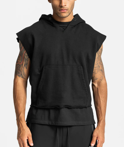 ZITY Men's multi-pocket Sleeveless Pullover Hoodie-DUMHD05487