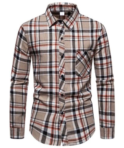 ZITY Men's Full Sleeved Stand Collar Plaid Flannel Shirt-DUMLT05246|Zitysports