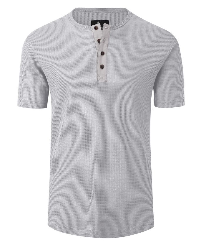 ZITY Men's Slim Fit Button Up Summer T-Shirt-CUMSS01786