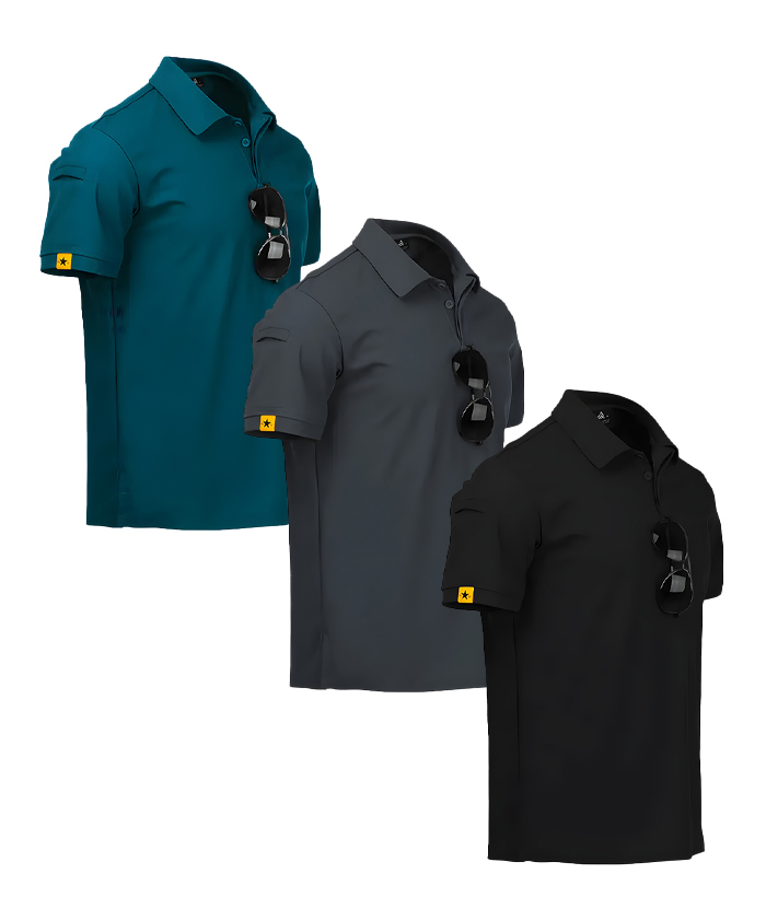5/3 Pack Men's Solid Color Polo Shirt-TZUHE00105