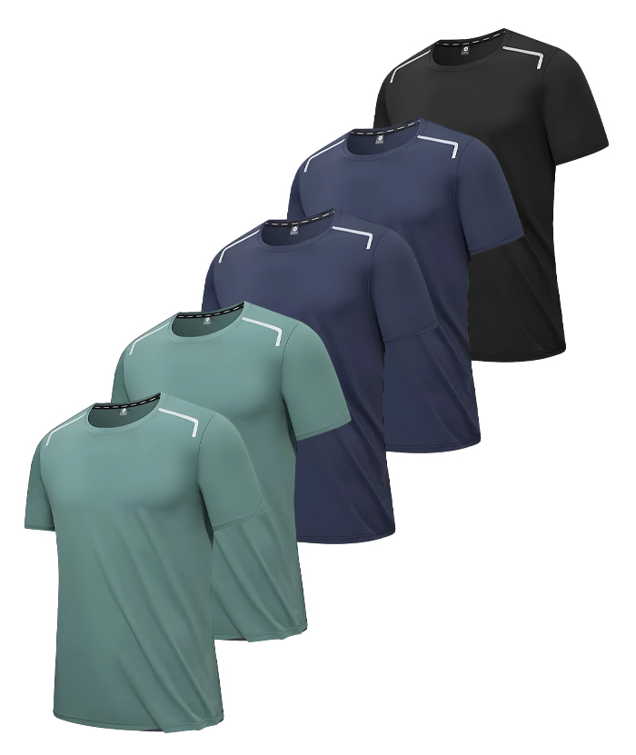 5 Pack Men's Crew Neck Dry Fit T-Shirt-DZUHE00182