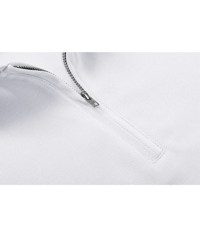 ZITY Men's Quarter Zip Solid Color Slim Fit Polo Shirt-CUMPO04526