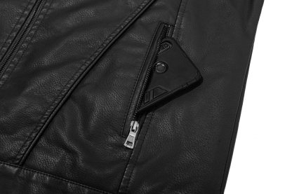 ZITY Men's Full Zipper Regular Fit Leather Jacket-ZPK007130