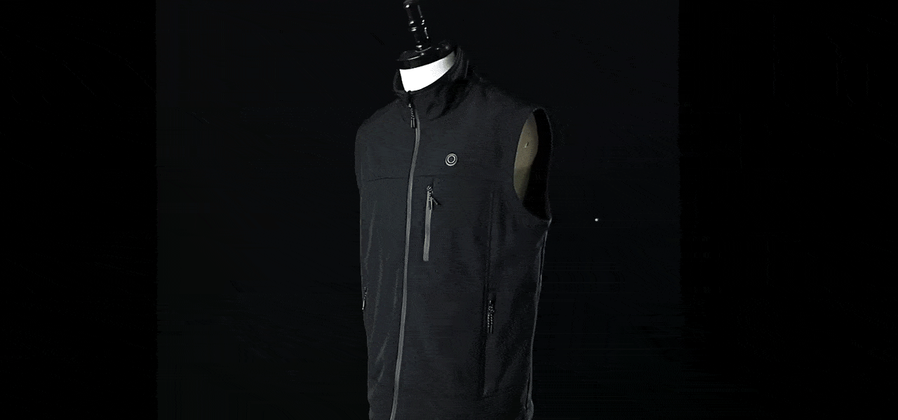 Our heated vest rotating display GIF