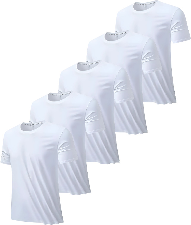 5 Pack Men's Summer Slim Fit Solid Color T-Shirt-DZUHE00181