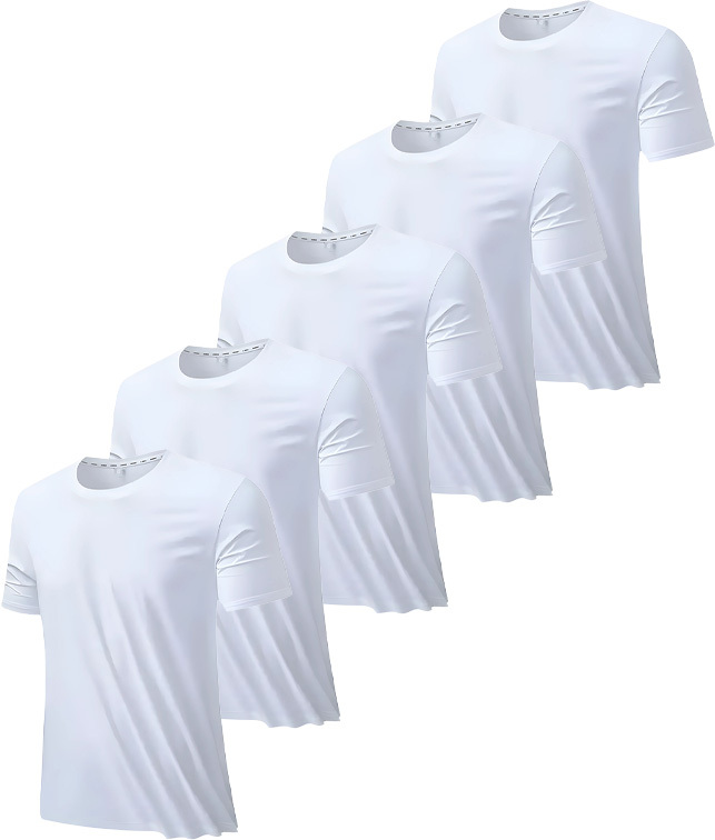 5 Pack Men's Summer Slim Fit Solid Color T-Shirt-DZUHE00181