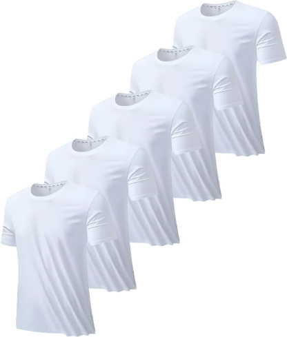 5 Pack Men's Summer Slim Fit Solid Color T-Shirt-DZUHE00181