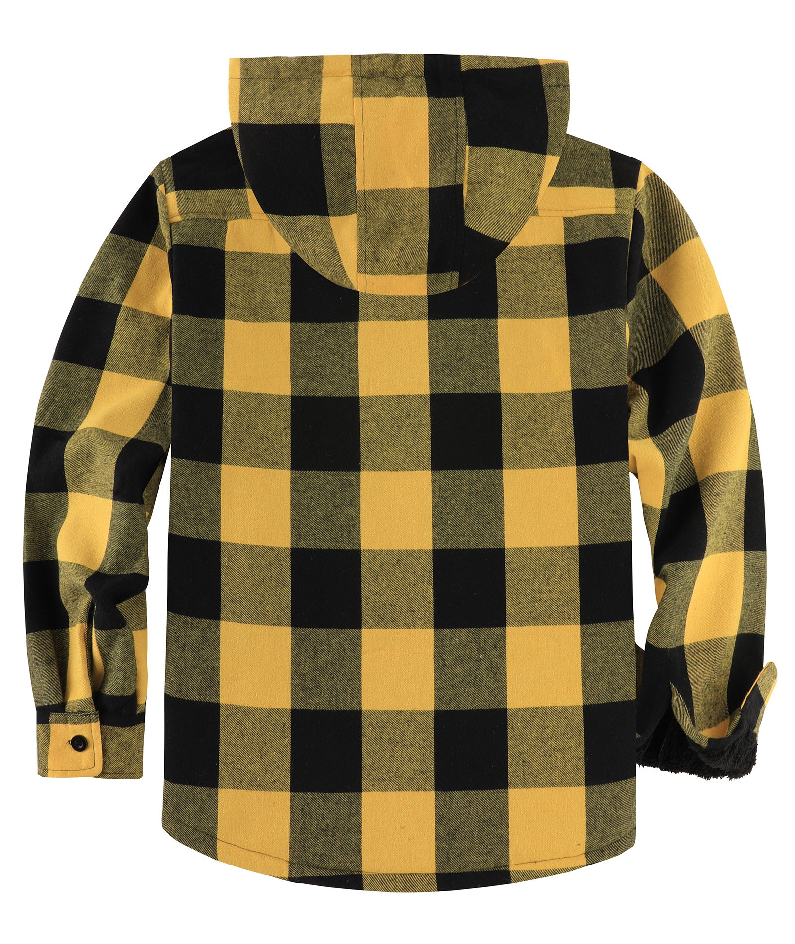 ZITY Men's Autumn Winter Plaid Thick Sherpa Line Hoodie-CUMJA05731