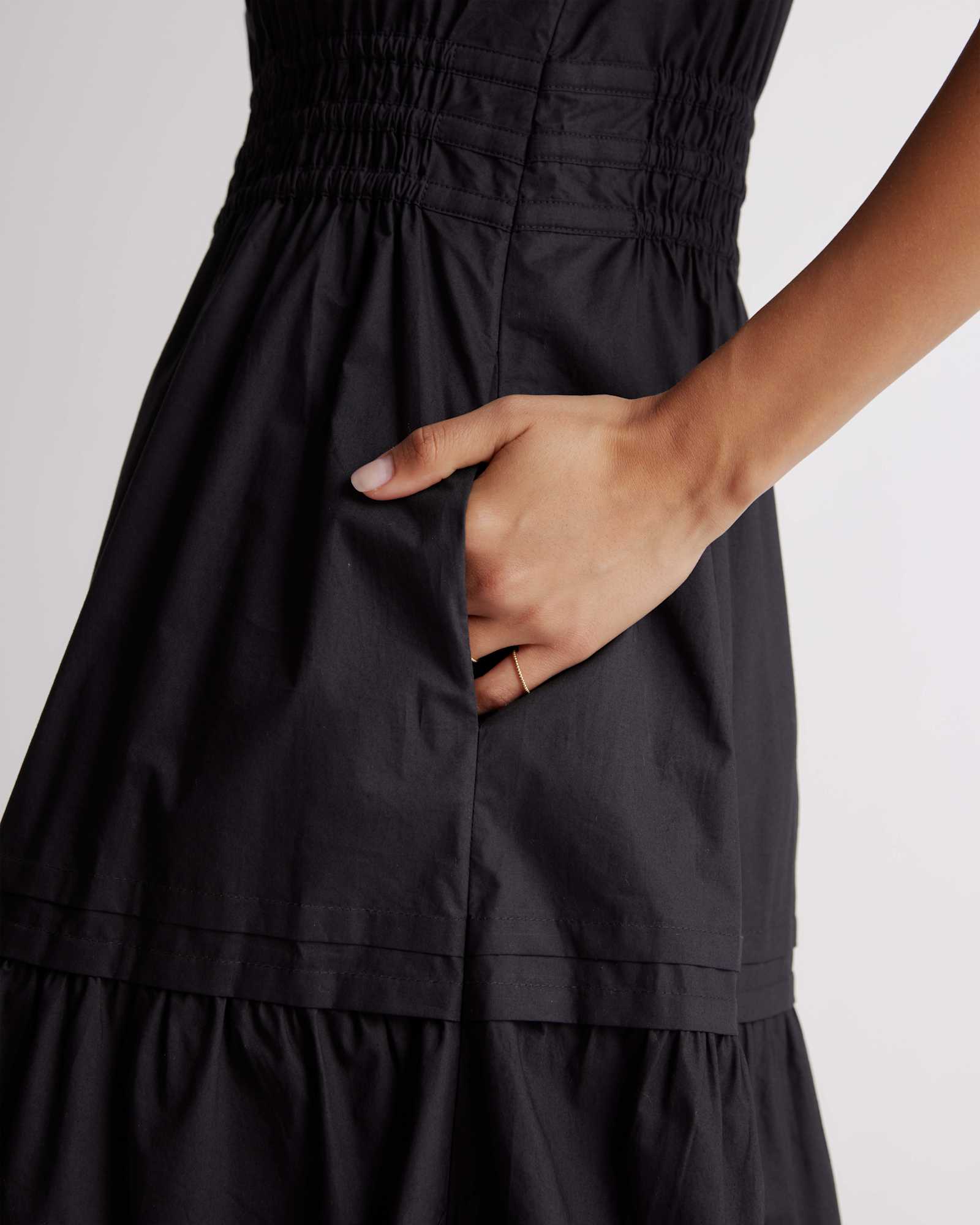 Poplin Tiered Maxi Dress (Buy 2 Free Shipping)