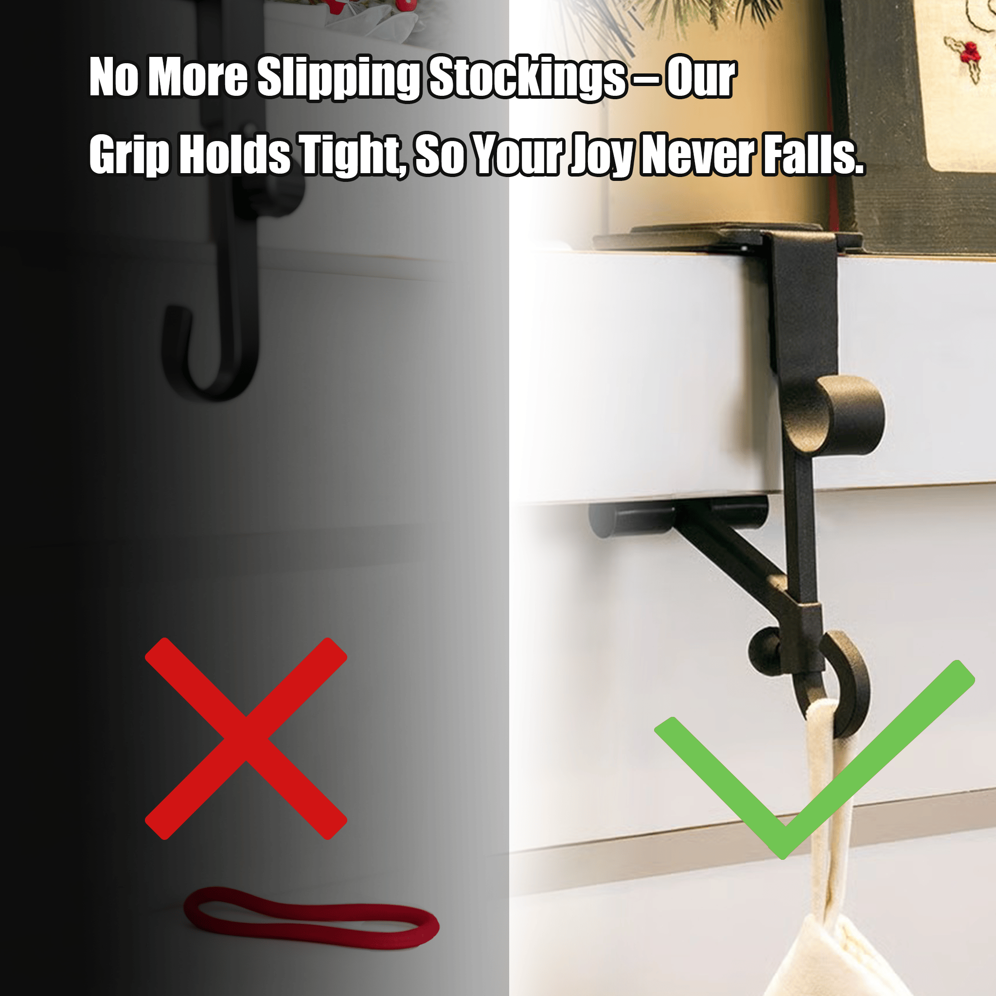 Fireplace Stocking and Garland Hanger