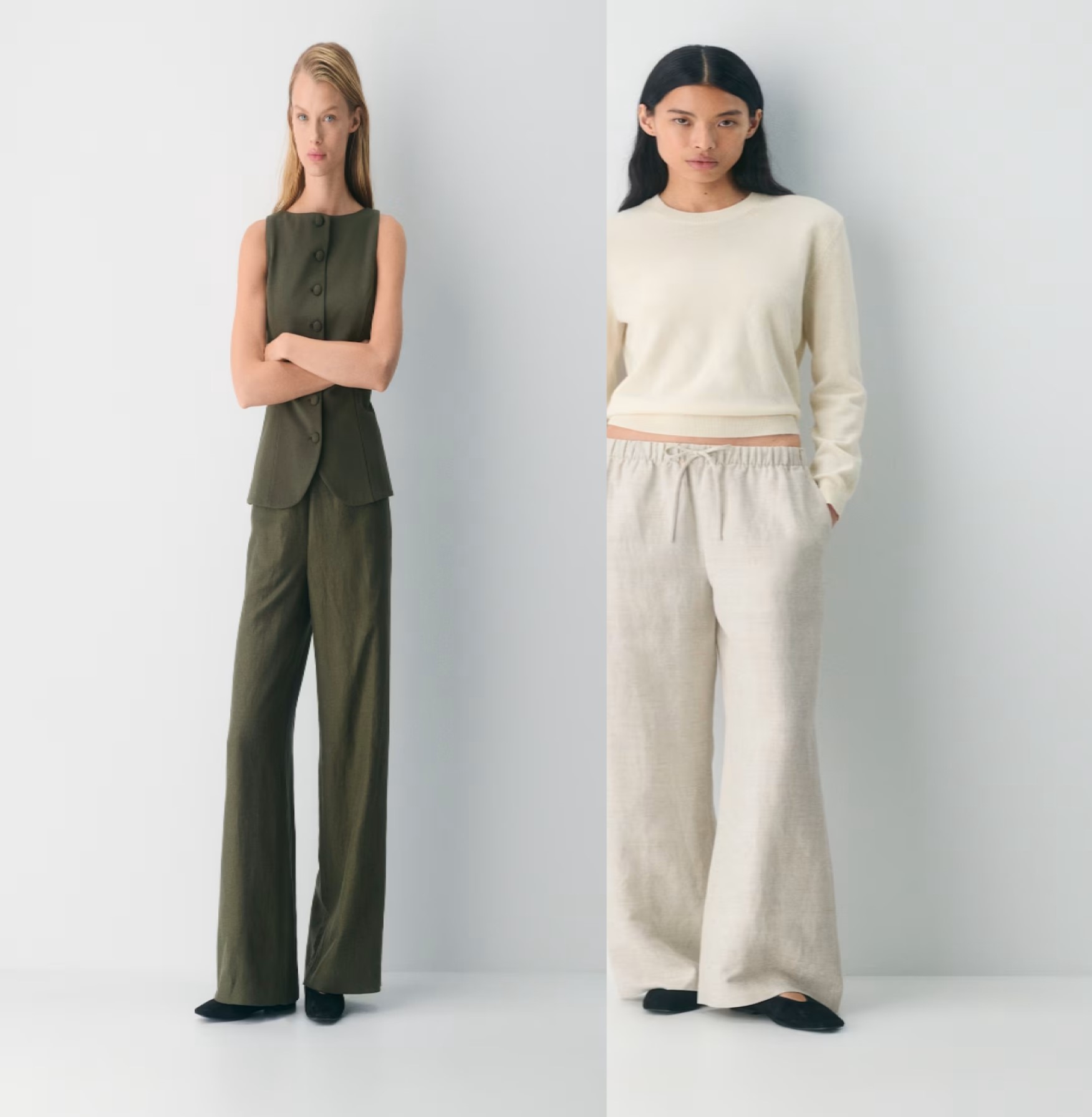High-rise relaxed wide-leg linen pants(Buy 2 Free Shipping)
