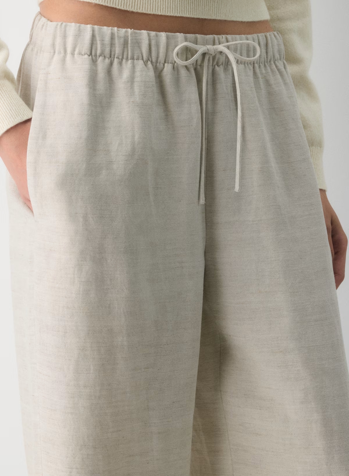 High-rise relaxed wide-leg linen pants(Buy 2 Free Shipping)