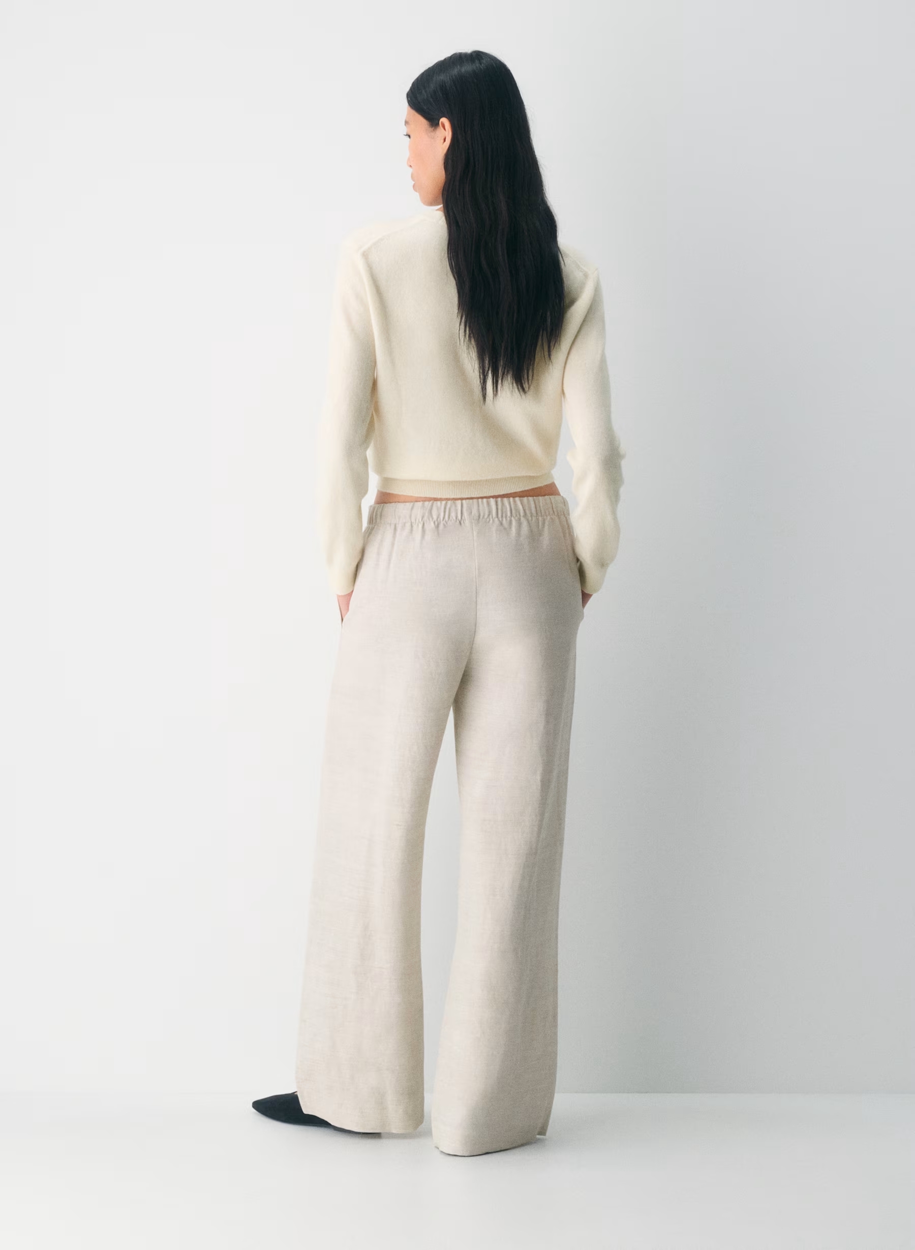 High-rise relaxed wide-leg linen pants(Buy 2 Free Shipping)