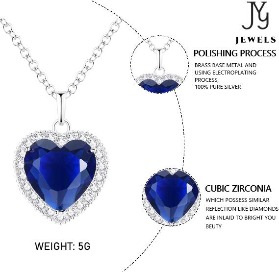 Product Introduction of [JYXLL006] Heart of the Ocean Artificial Gemstone Love Necklace Anniversary Auspicious Birthday Daily Engagement Wedding 1