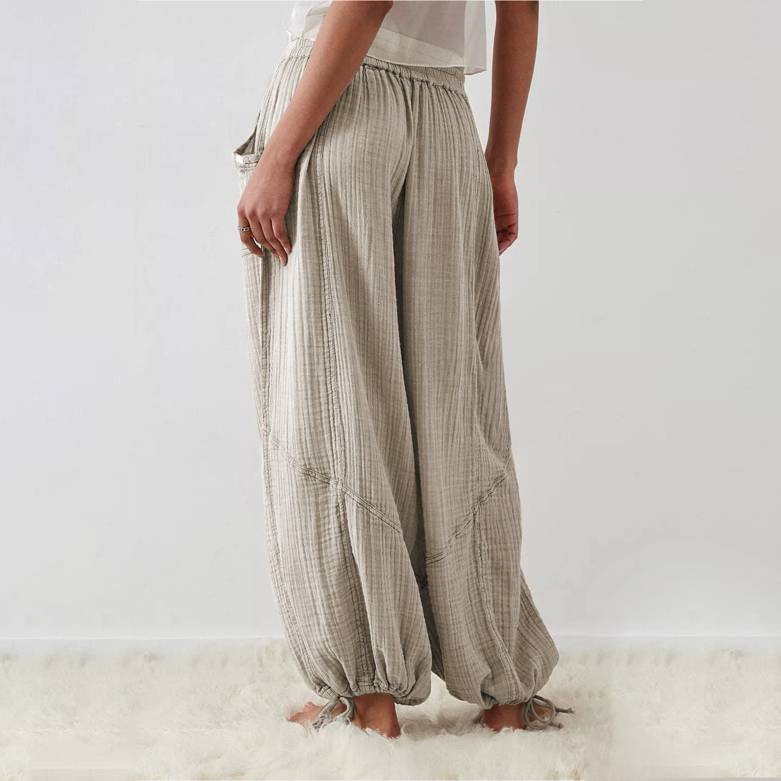 Casual Drawstring Wide Leg Pants(BUY 2 FREE SHIPPING)