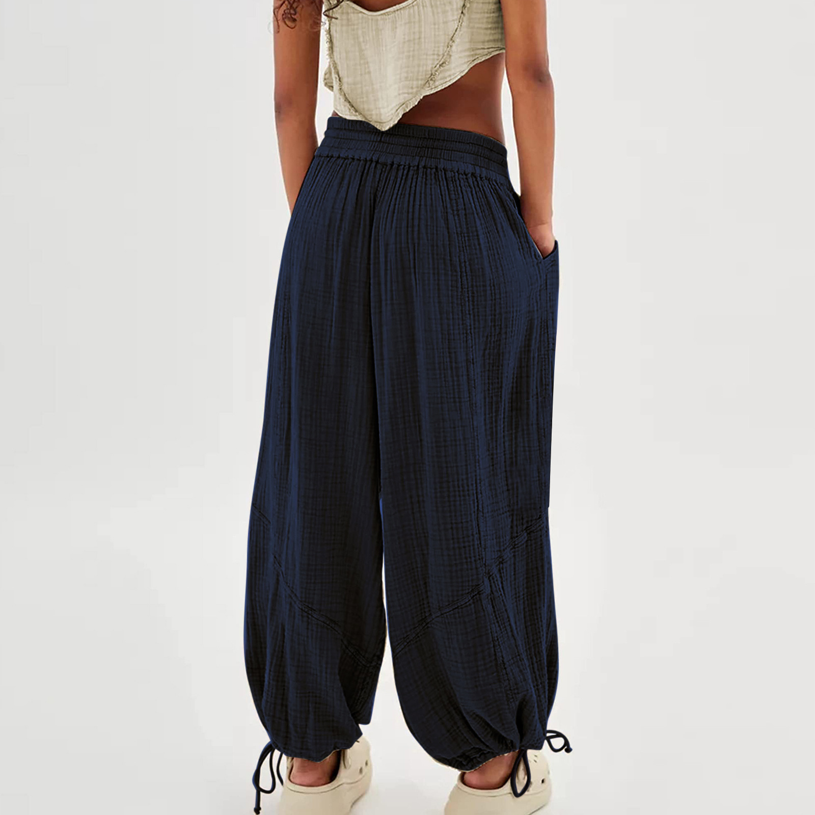 Casual Drawstring Wide Leg Pants(BUY 2 FREE SHIPPING)