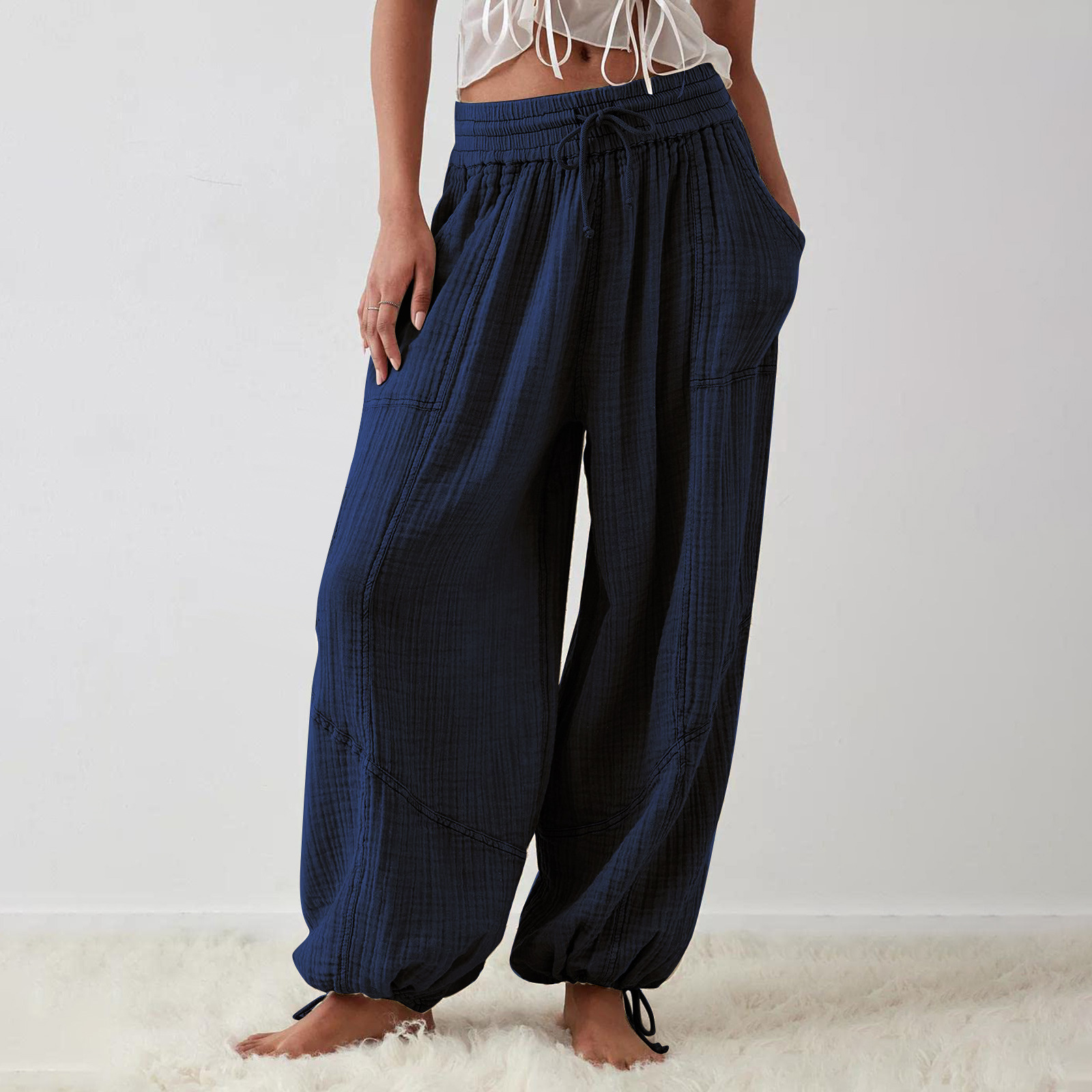 Casual Drawstring Wide Leg Pants(BUY 2 FREE SHIPPING)