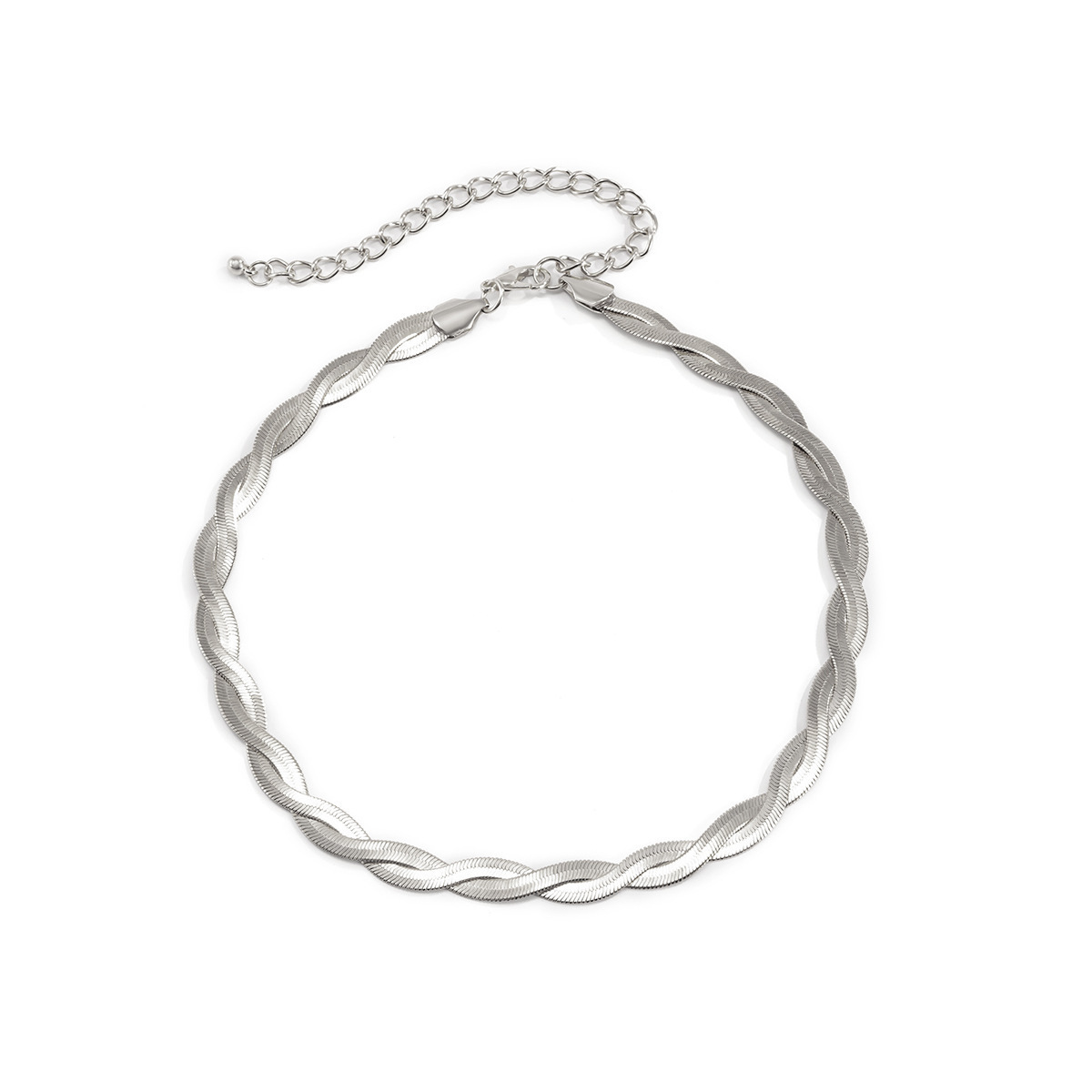 Twisted Silver Herringbone Choker