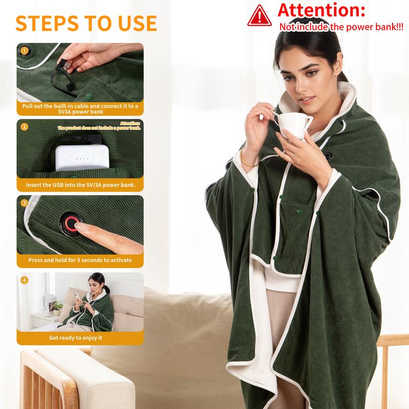 🎅Best Winter Gifts 🔥4 in 1 Favorite Portable Heated Shawl (Buy 2 Free Shipping)