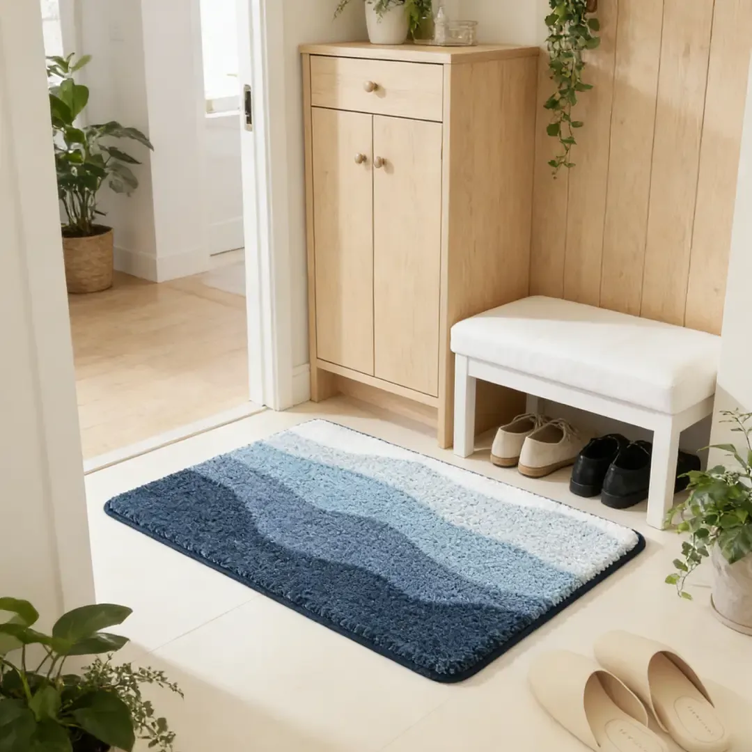 Ocean Horizon Flocked Rug