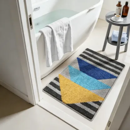 Geometric Color Pop Flocked Rug