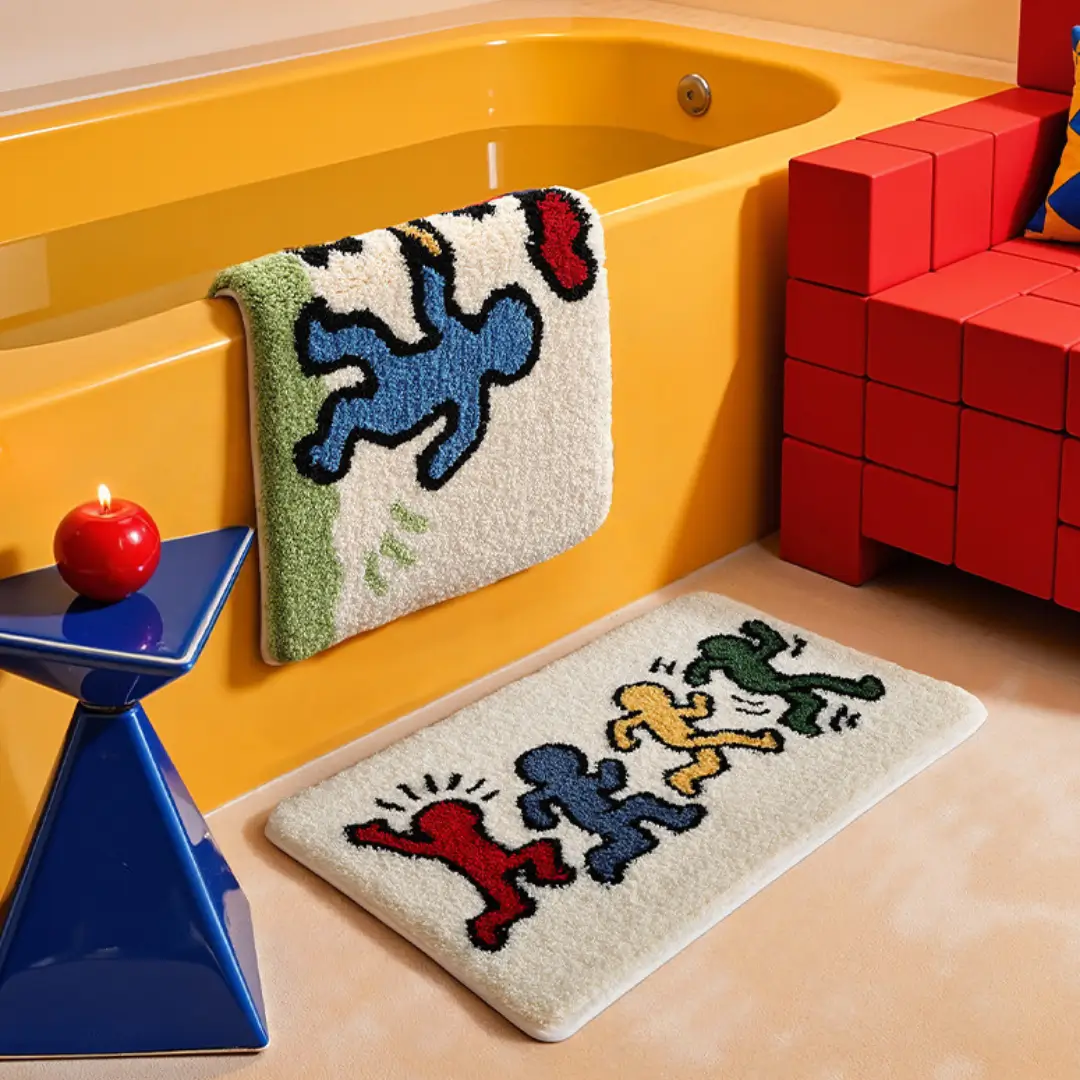 Pop Art Dash Flocked Rug