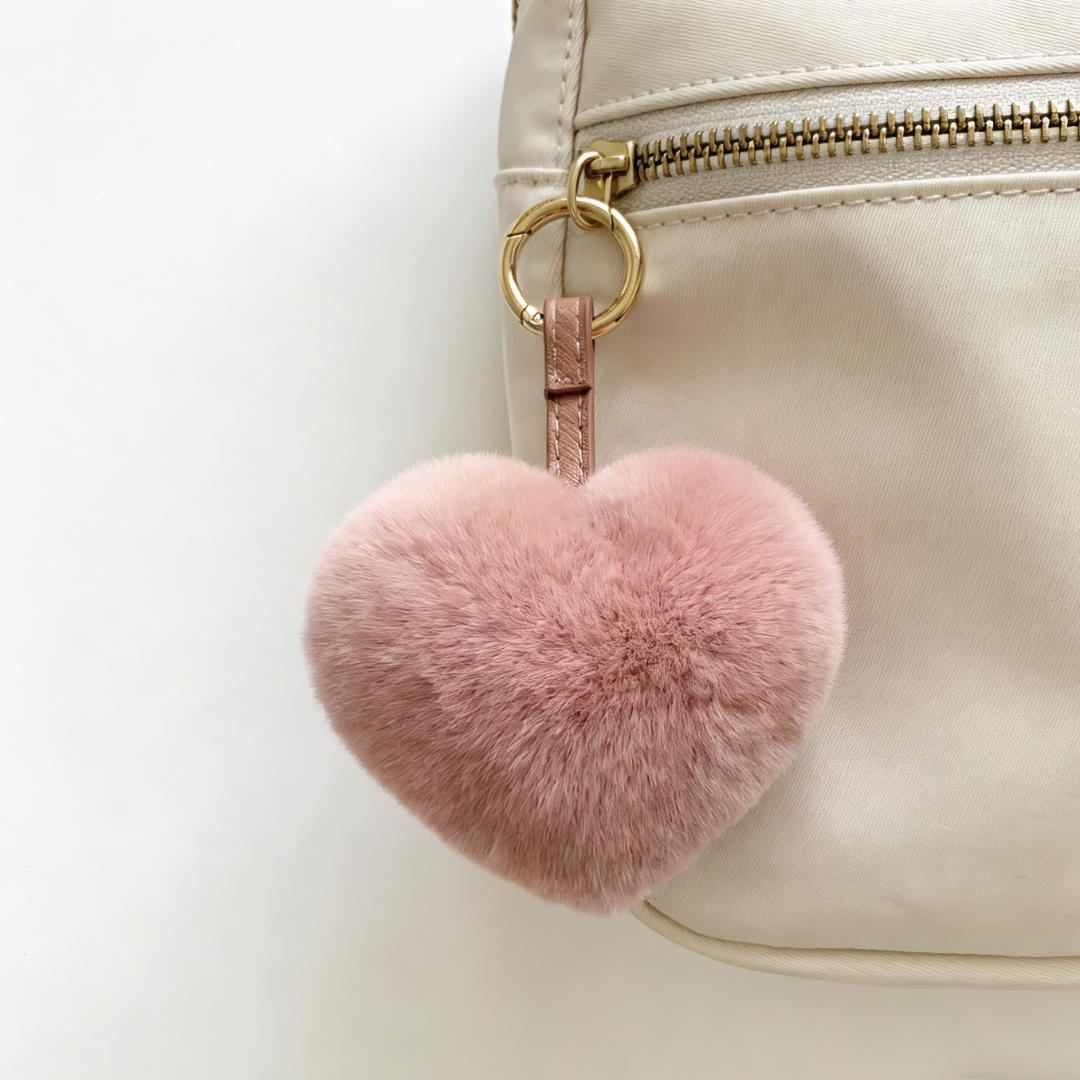 Heart Plush Keychain Bag Charm