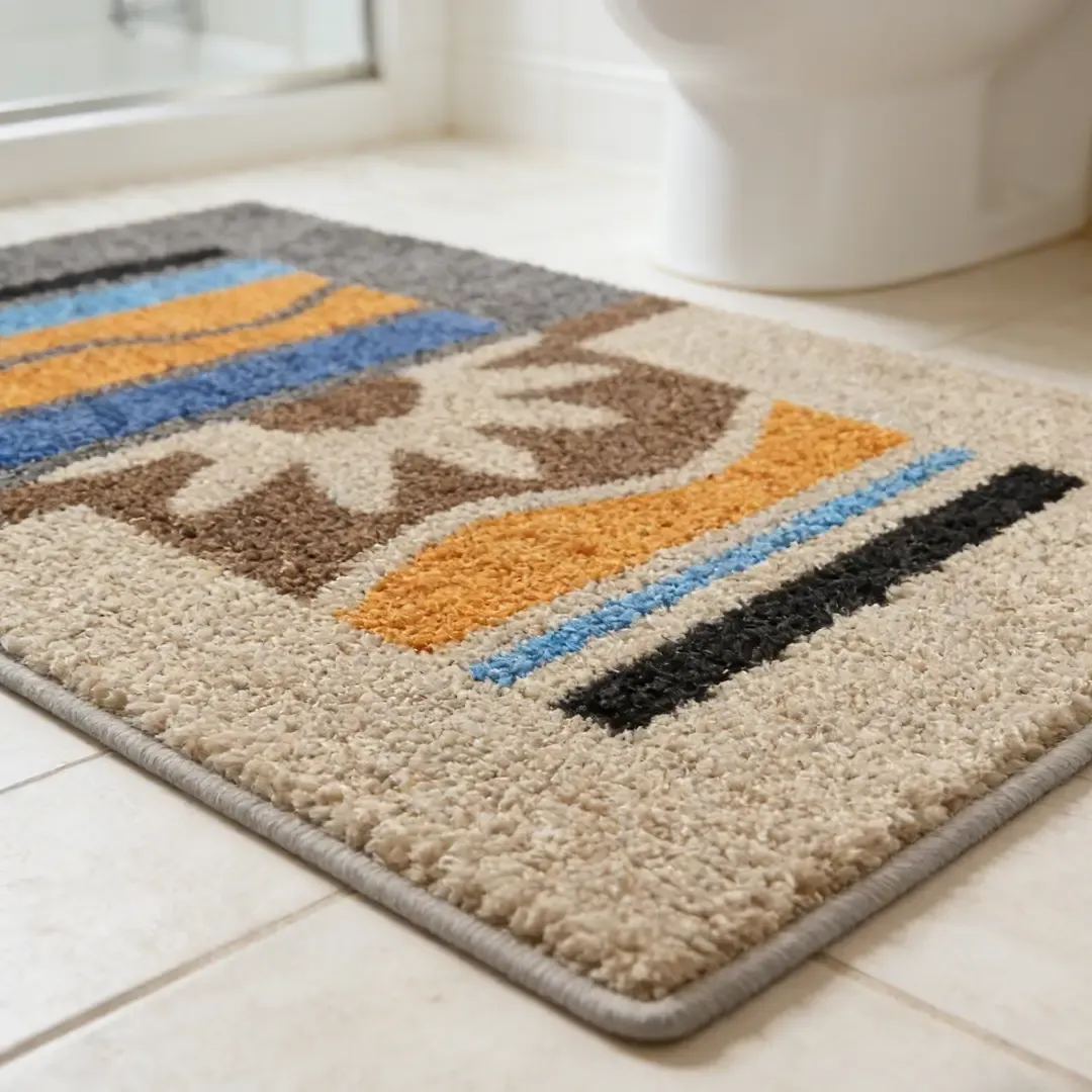 Tropical Sunburst Flocked Rug