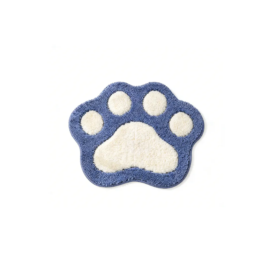 Cute Paw Print Tufted Rug