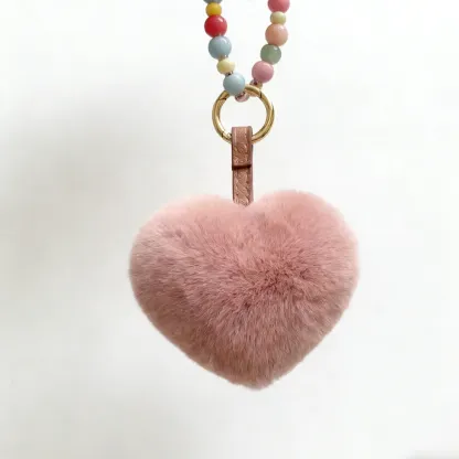 Heart Plush Keychain Bag Charm