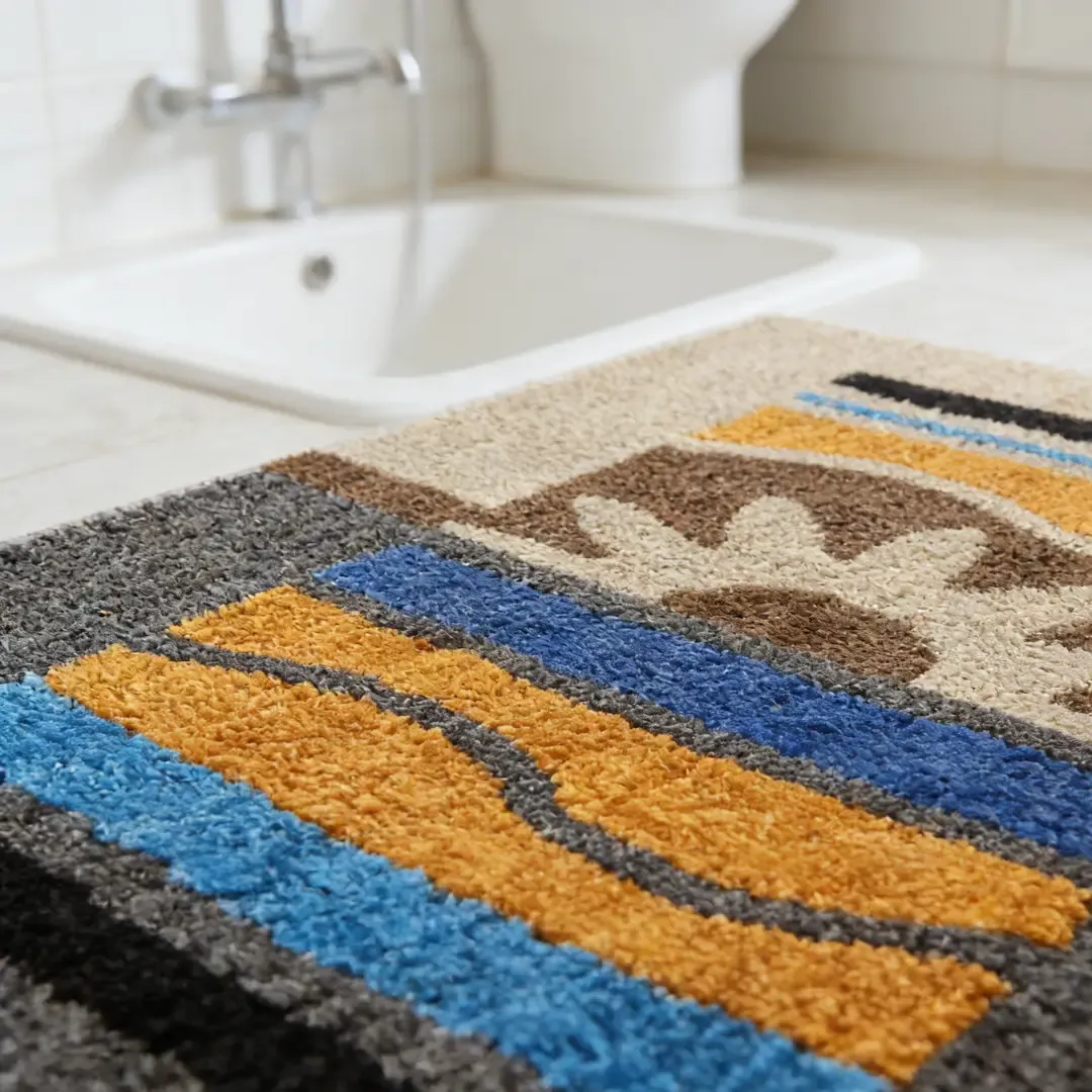 Tropical Sunburst Flocked Rug