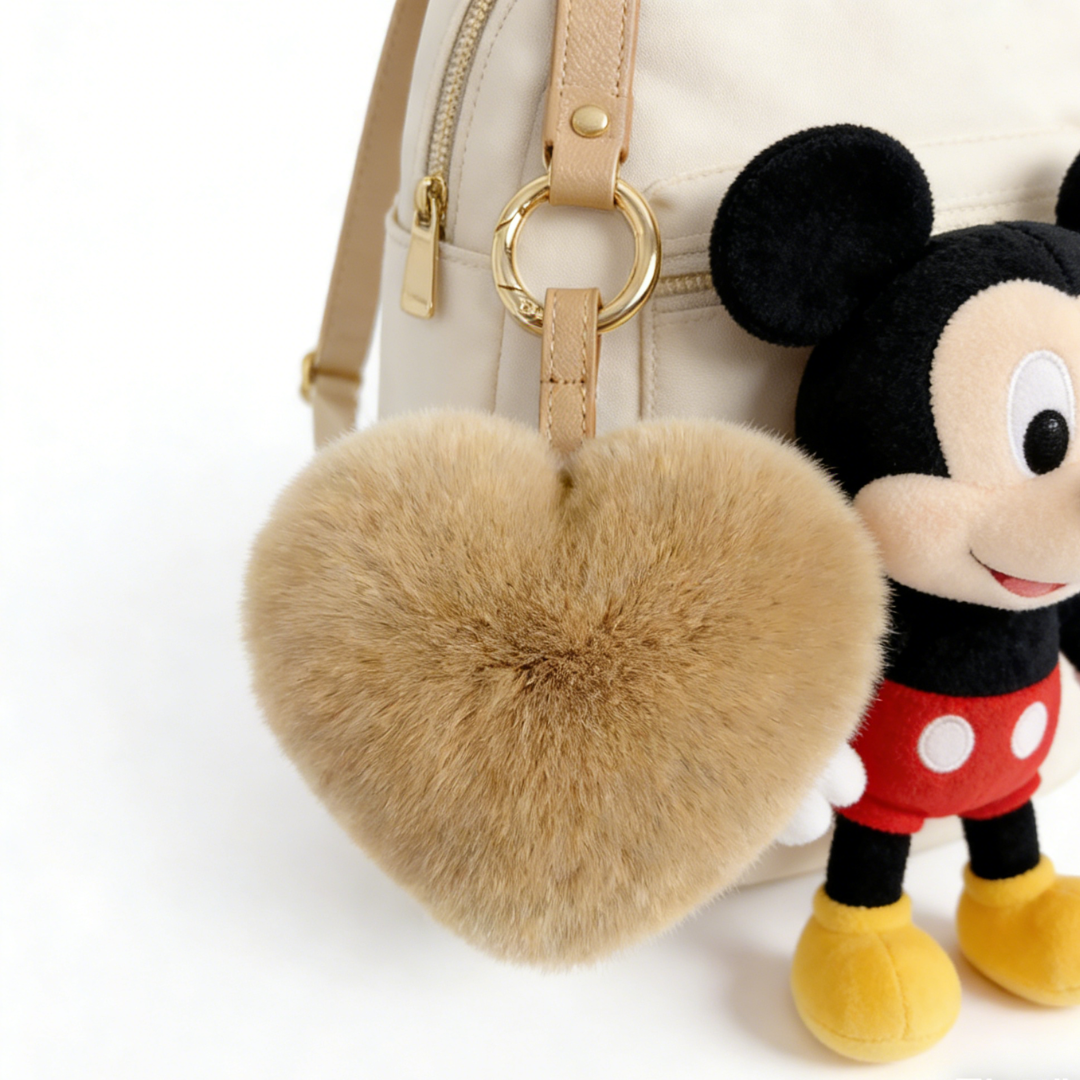Heart Plush Keychain Bag Charm