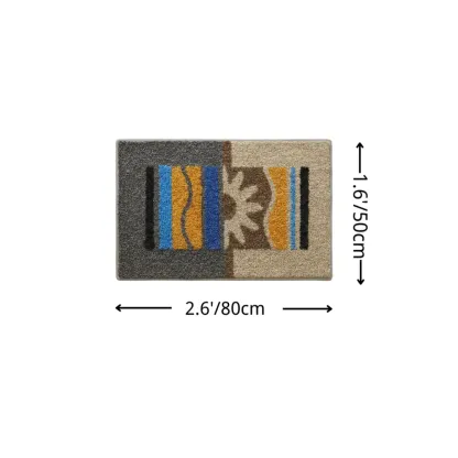 Tropical Sunburst Flocked Rug