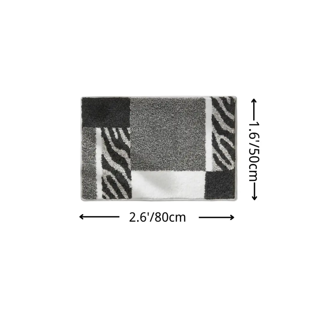 Zebra Stripe Block Flocked Rug