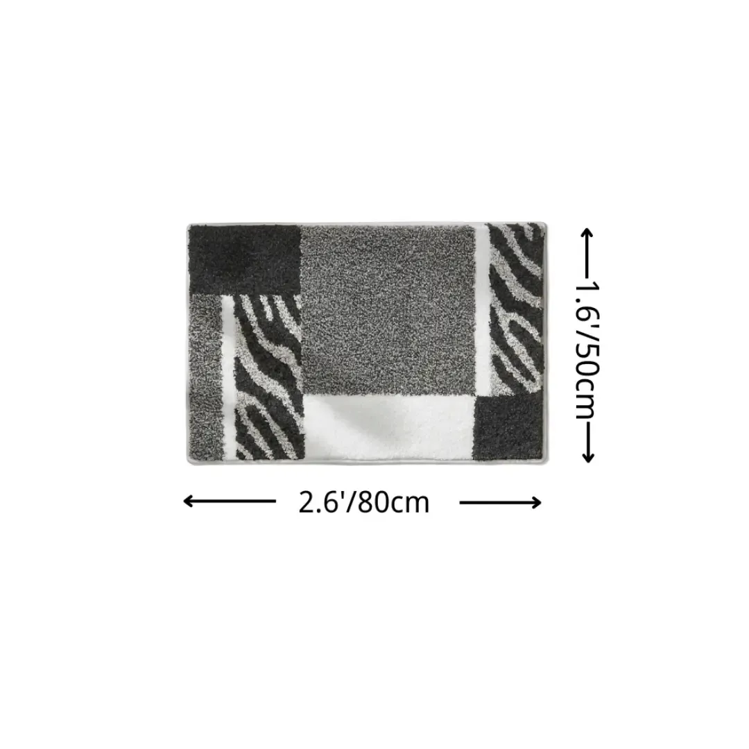 Zebra Stripe Block Flocked Rug