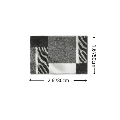 Zebra Stripe Block Flocked Rug