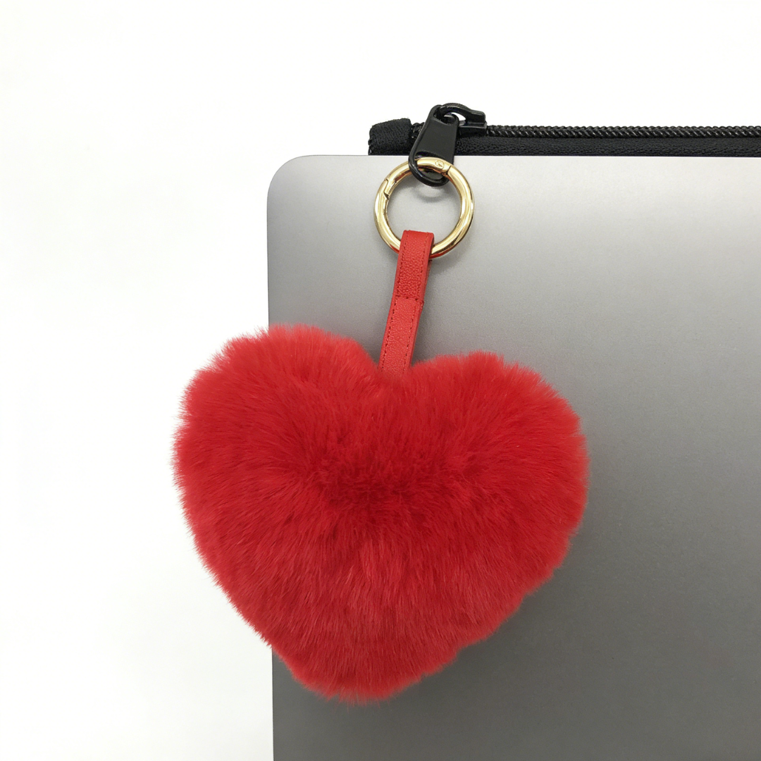 Heart Plush Keychain Bag Charm