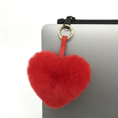 Heart Plush Keychain Bag Charm