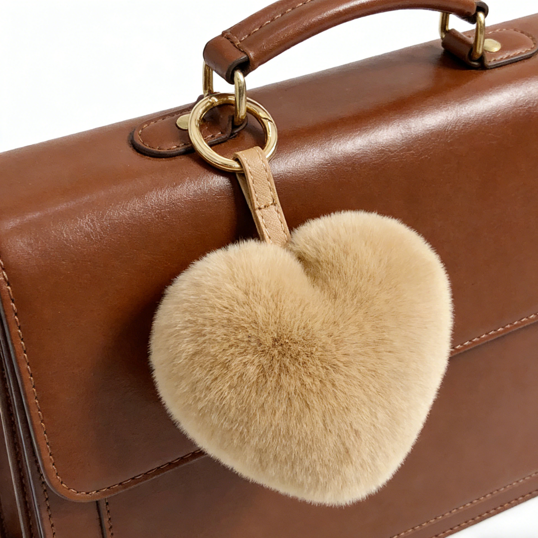 Heart Plush Keychain Bag Charm