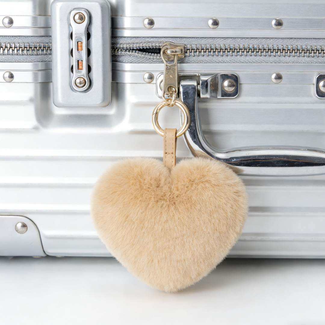 Heart Plush Keychain Bag Charm