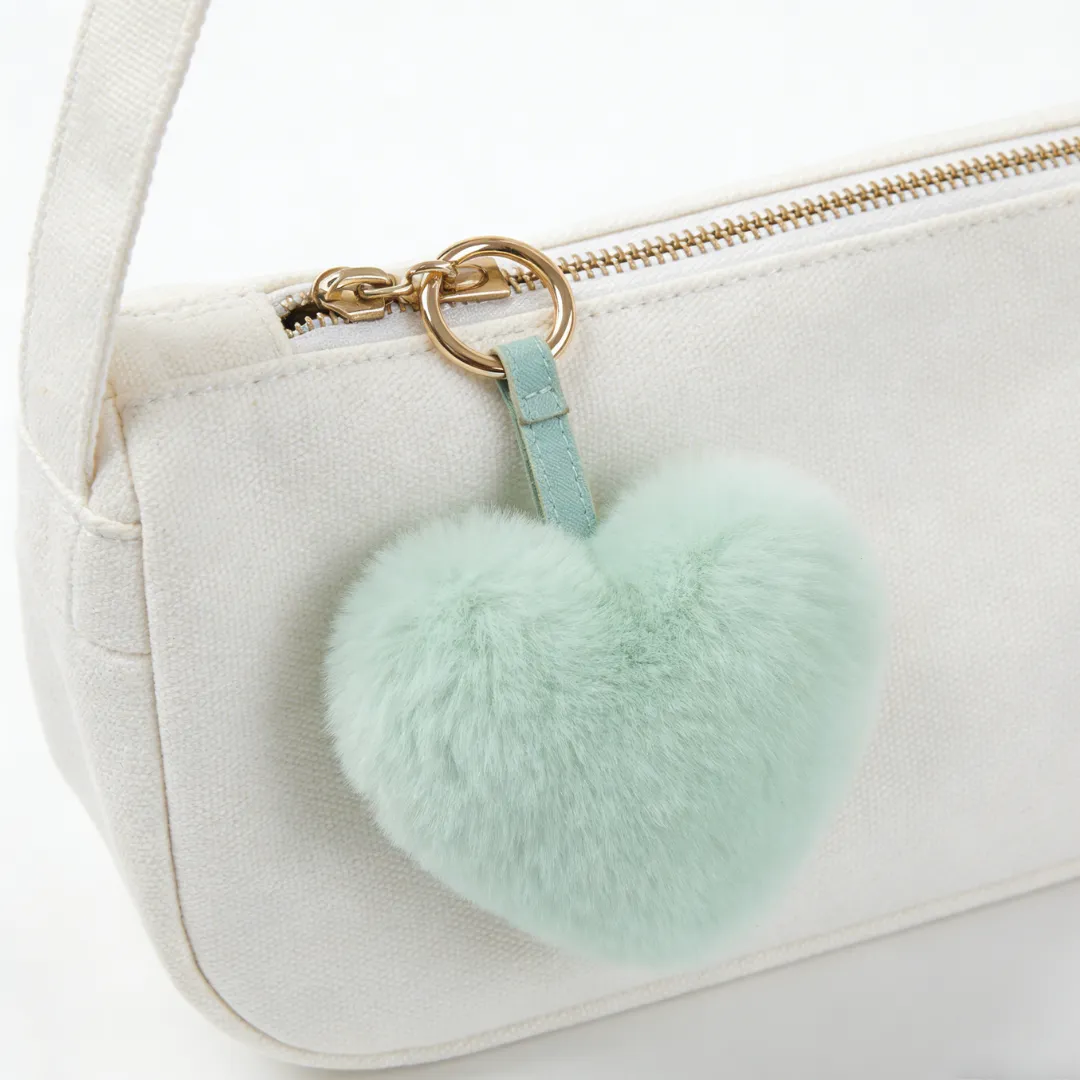 Heart Plush Keychain Bag Charm