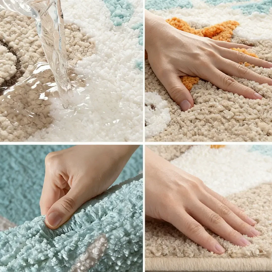 Coastal Wave Flocked Rug