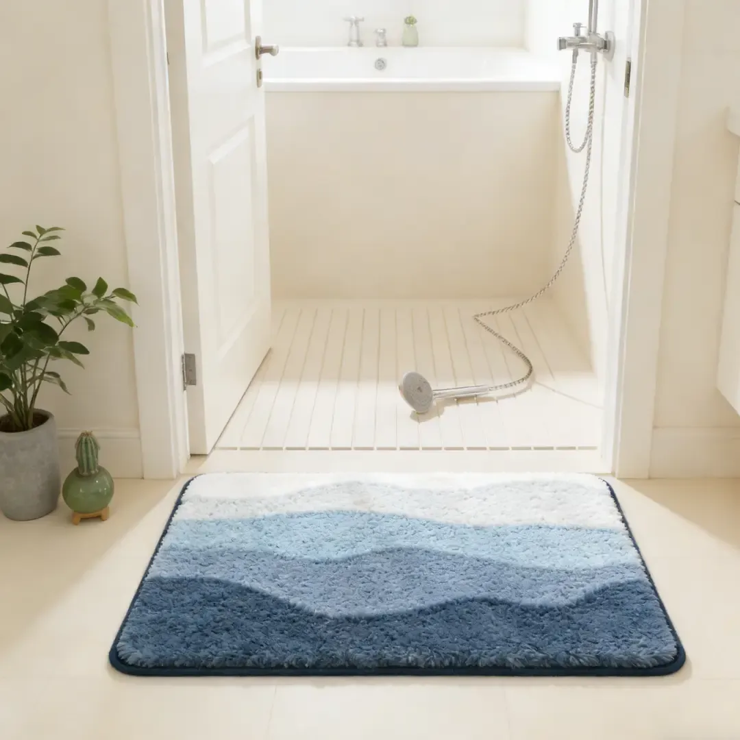Ocean Horizon Flocked Rug