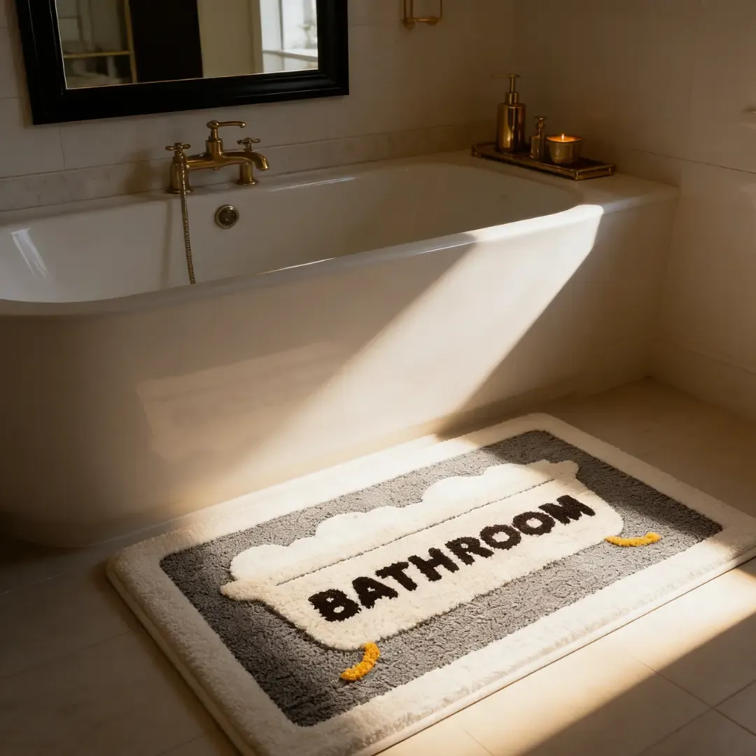 Bathroom Bubble Flocked Rug