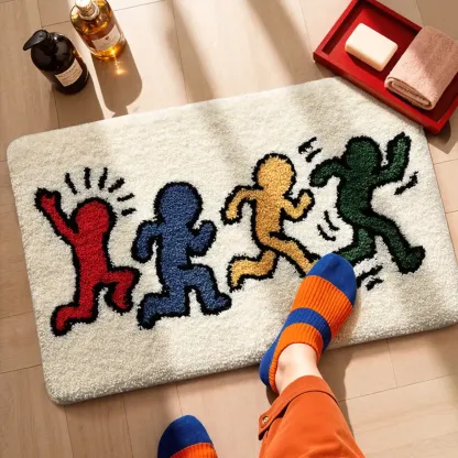 Pop Art Dash Flocked Rug