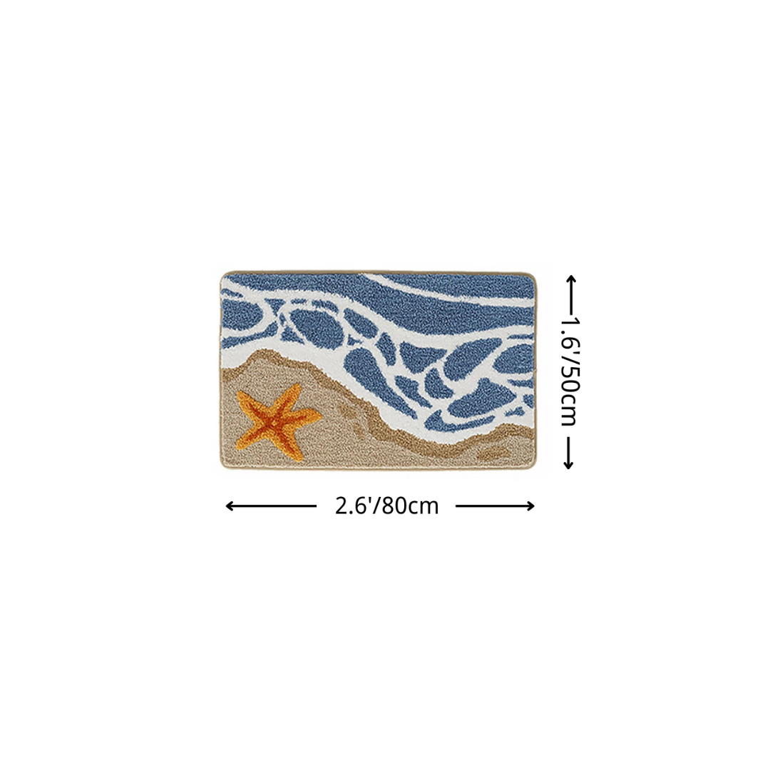 Seaside Starfish Flocked Rug 
