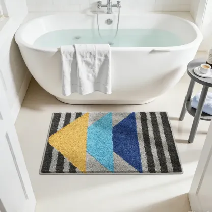 Geometric Color Pop Flocked Rug