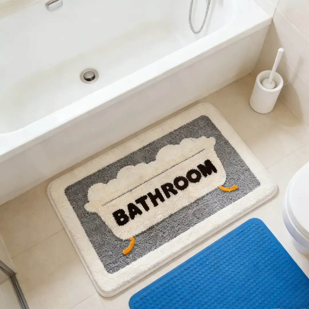 Bathroom Bubble Flocked Rug