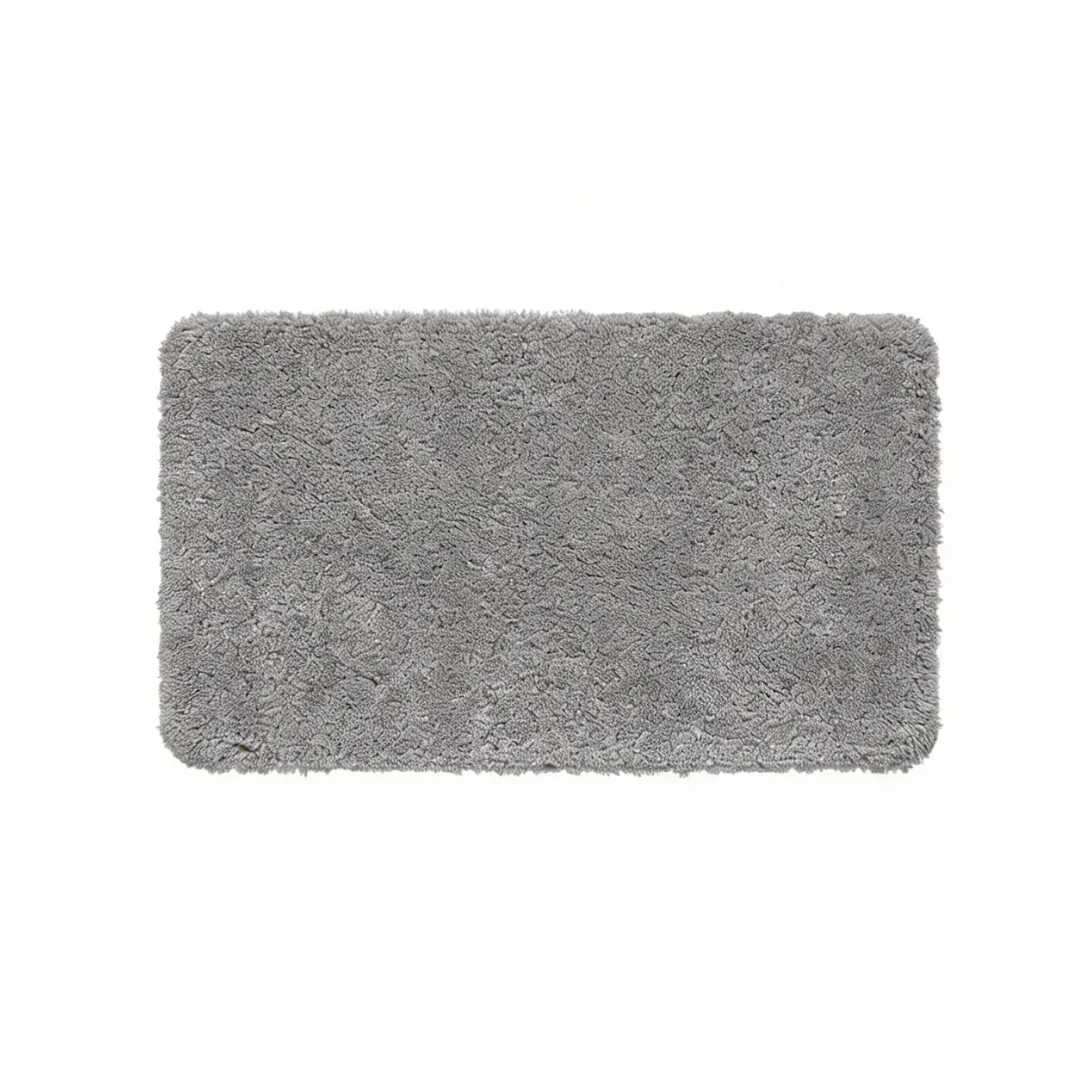 Soft Gray Minimalist Tufted Rug